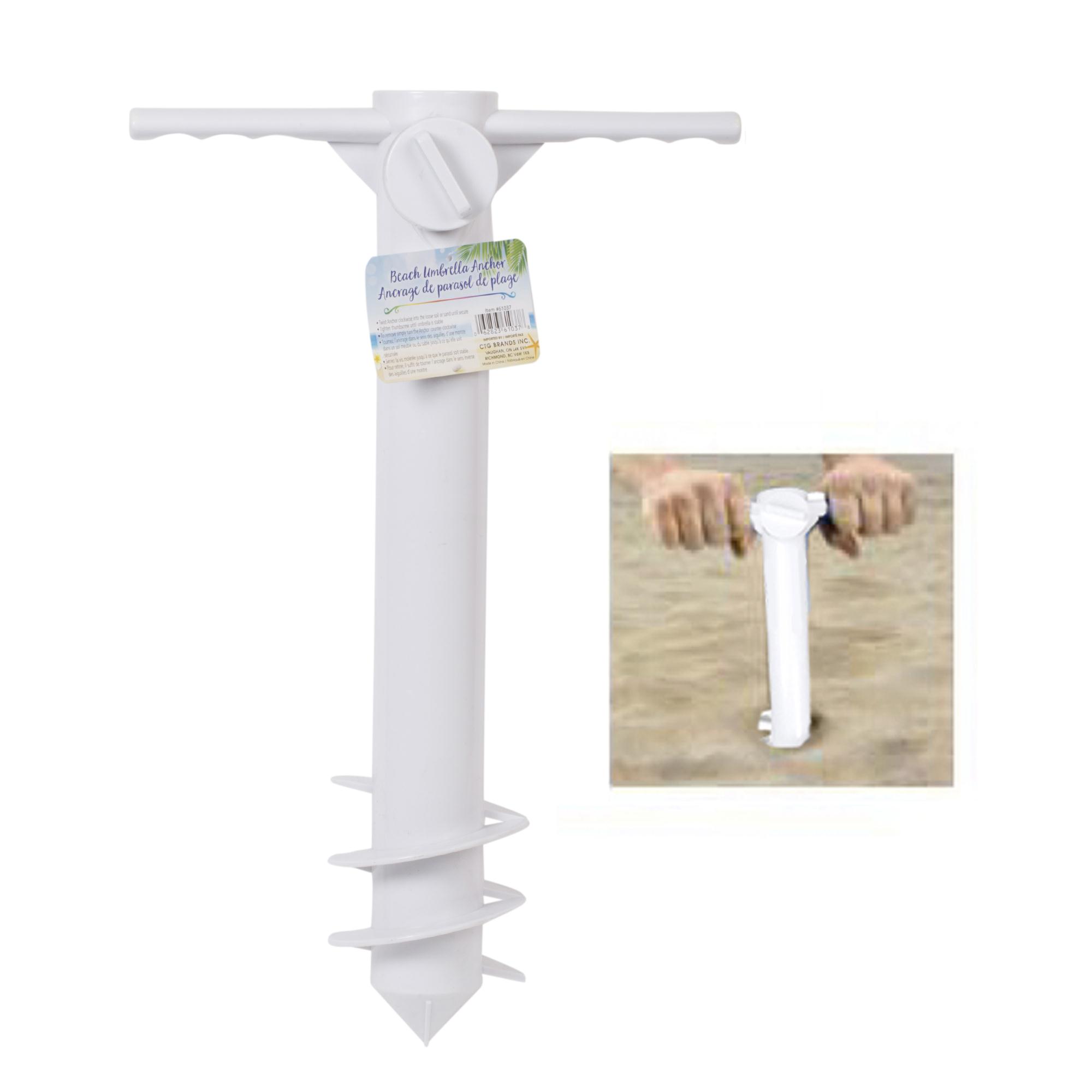 Plastic Beach Umbrella AnchorWhite ,9.45"x15"H, for 1932mm Dia. Pole
