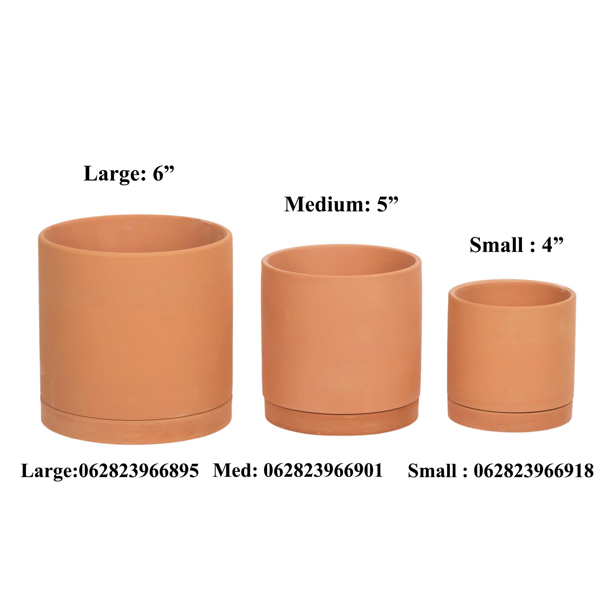 Garden E. Set/3 Terracotta Planters , 3asst. Sizes 4"/5"/6", upc