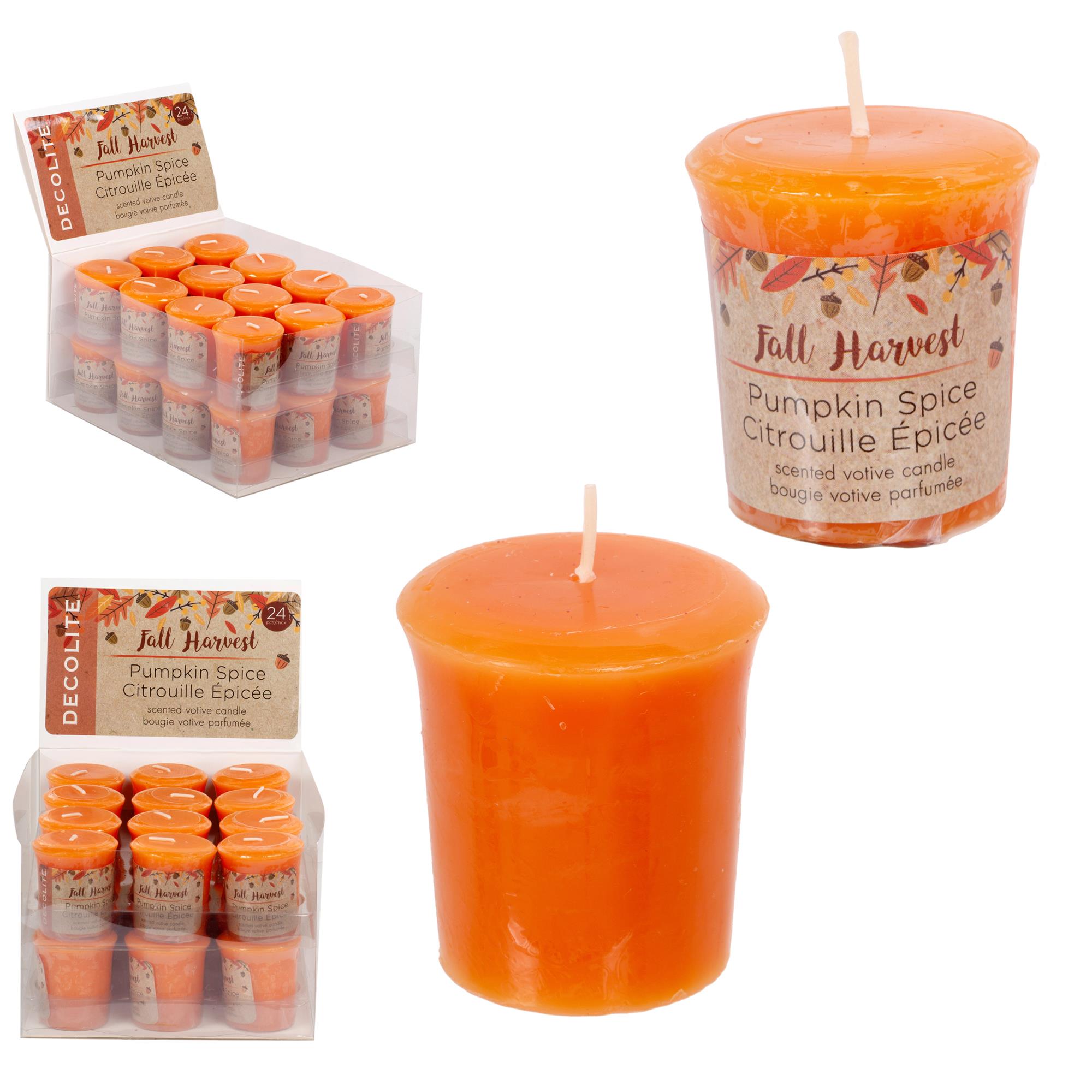 Harvest Scented Votive Candle Pumpkin Spice Scent, 24/dsp