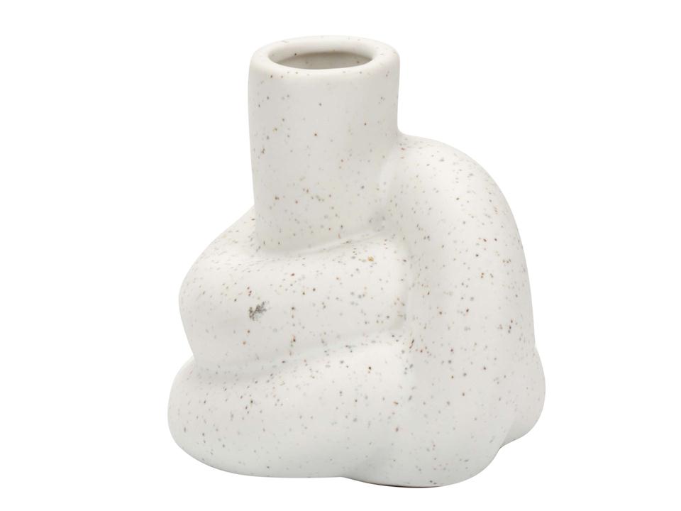Ceramic Knot Taper Candle Holder, 3.75"x3.25"x3.75"