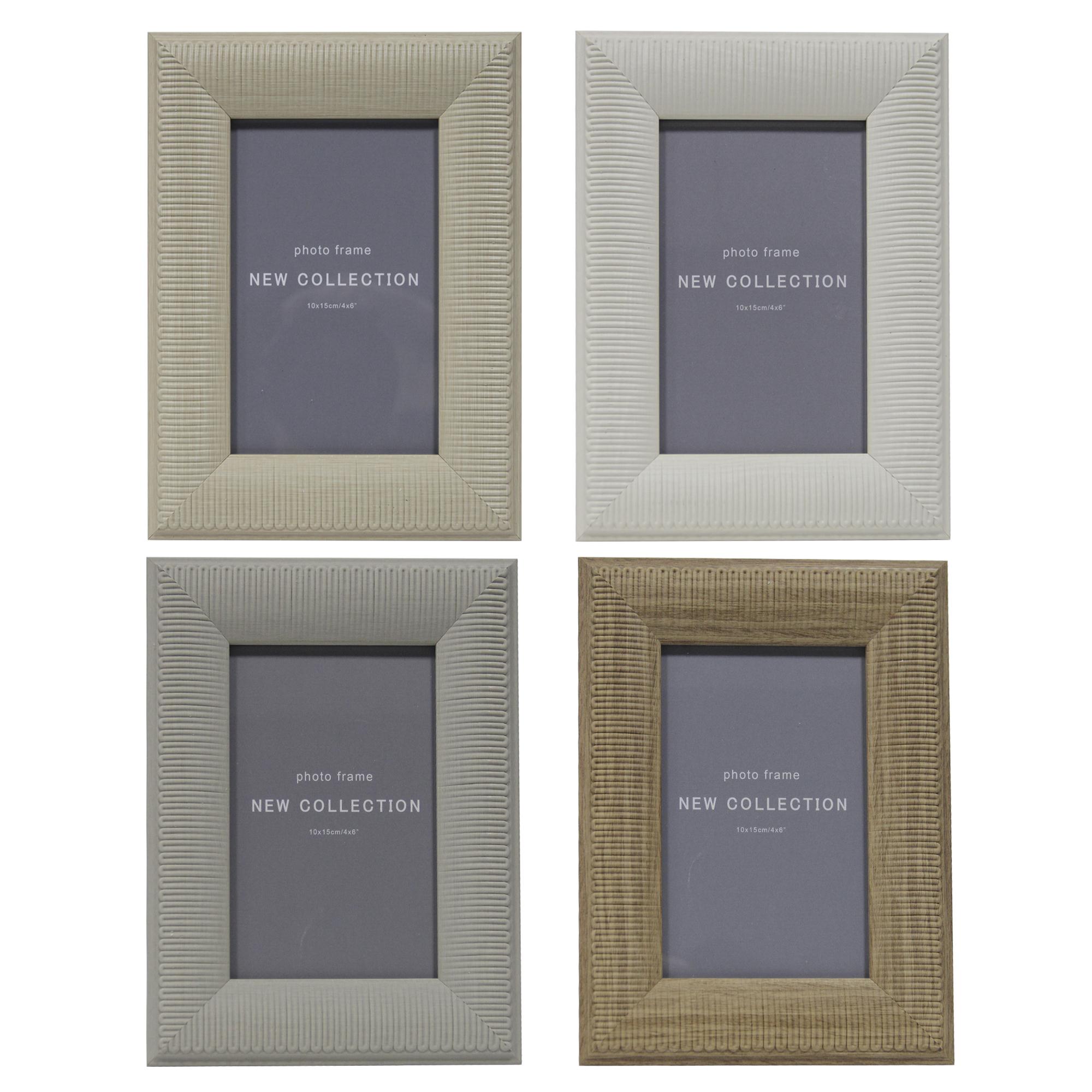 REMI 4X6" RIDGED PS FRAME, 4 Assorted Colours,