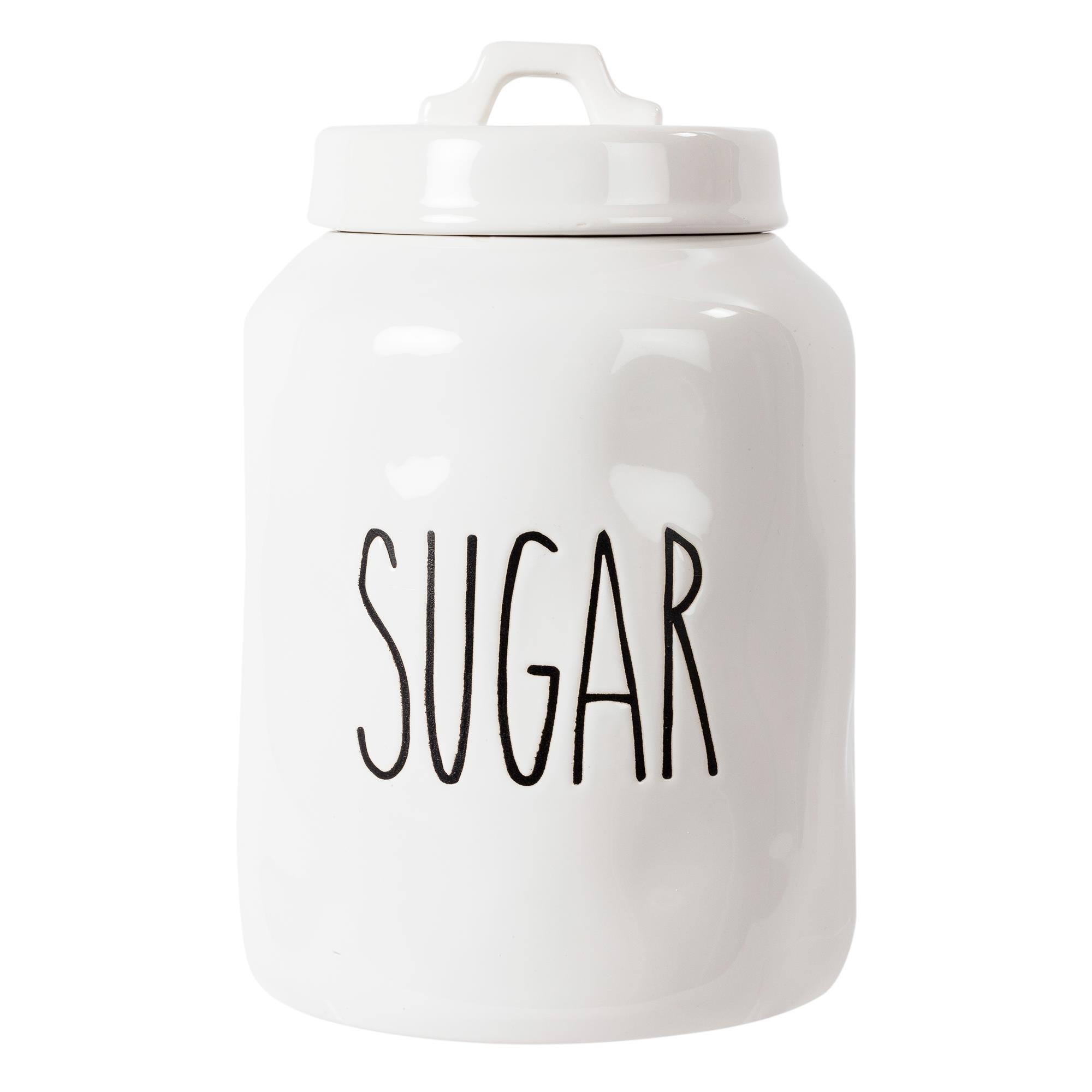 Farmhouse Modern Ceramic Sugar Jar ,D:3.94