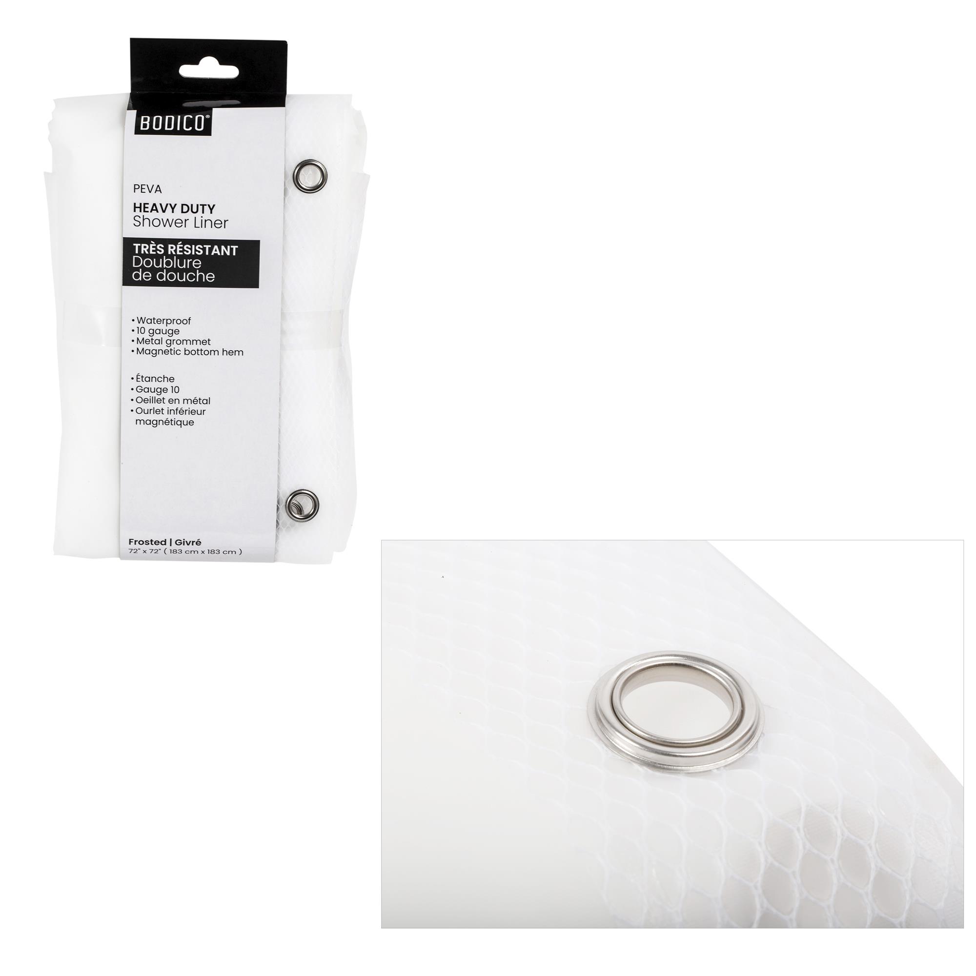 Bodico, Heavy Duty Shower Liner PEVA, 10g, wrap with hanger