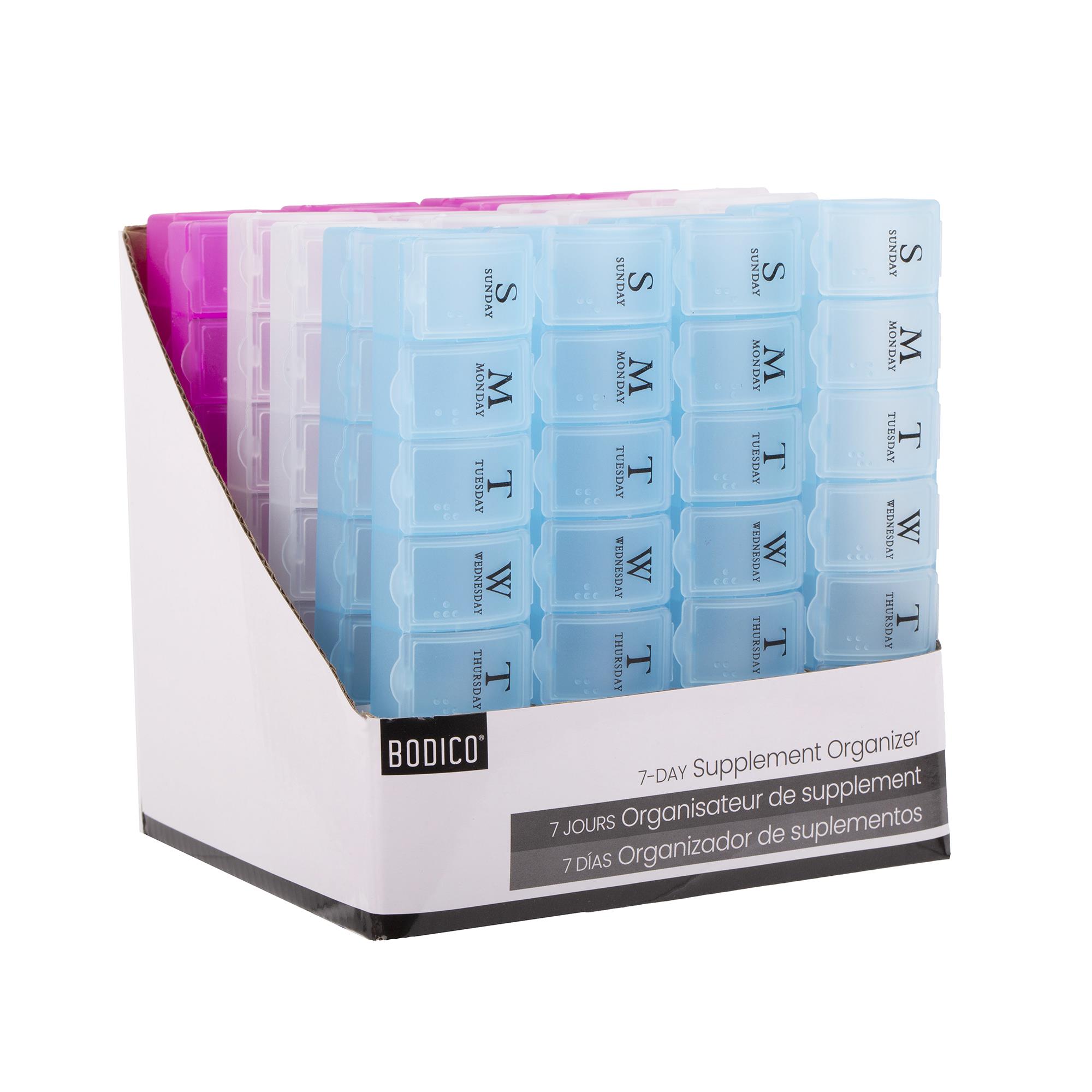 Bodico, 7-day Pill Box 3-asst col, 24/PDQ, label