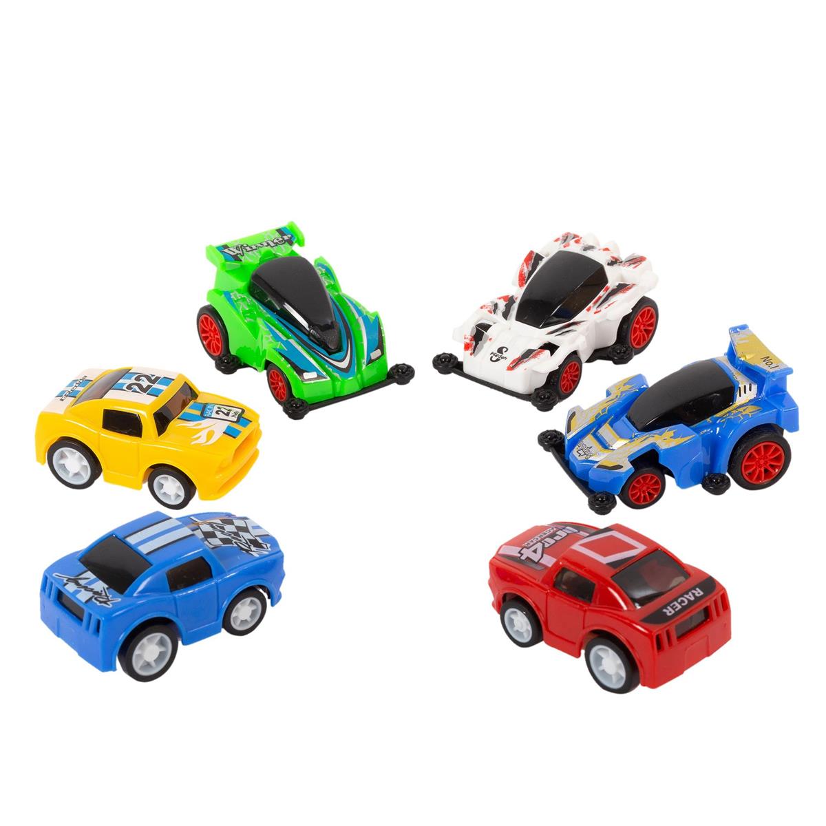 Pull back Racing Car, 4 Asst., b/c