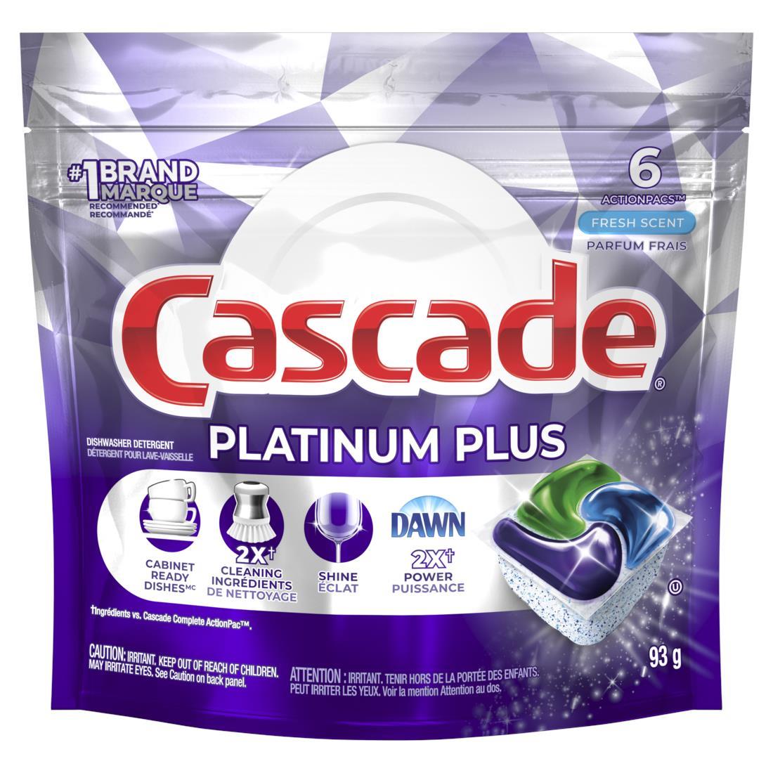 P&G, CASCADE Platinum Plus Dishwasher Pods, 6 Pack/6ct
