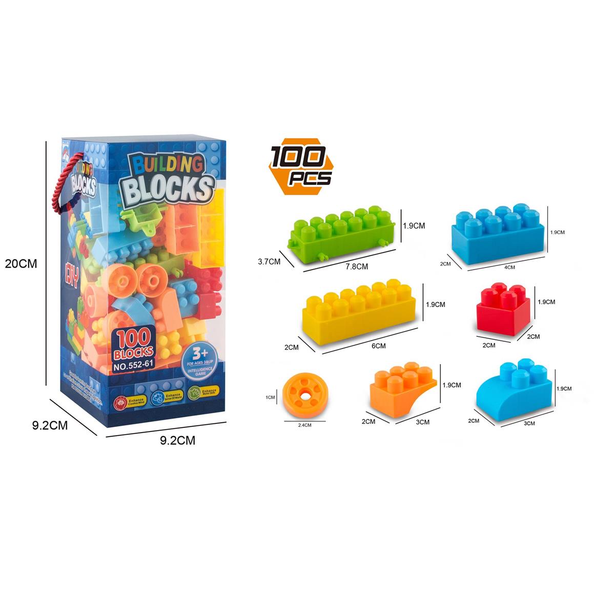 100pcs Building Blocks, PVC Box