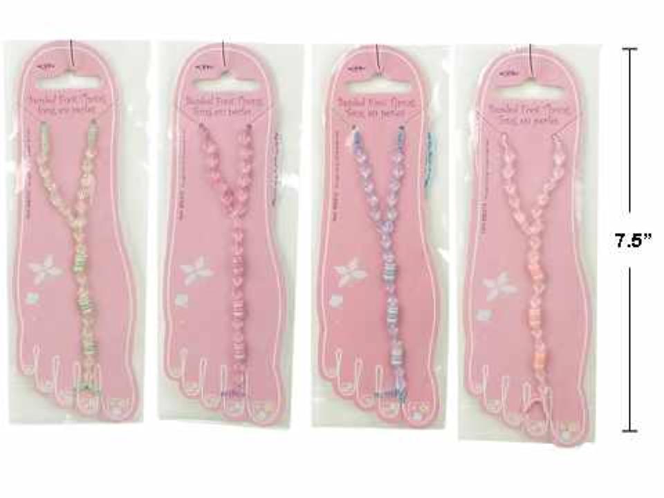 Beaded Foot Thong, 4 col., t.o.c.