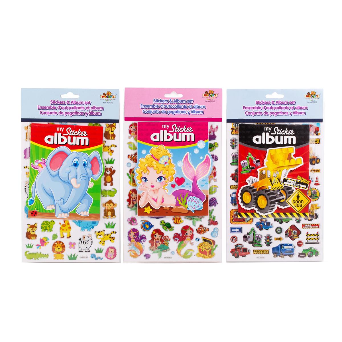 Woody's 50Pc Stickers & Album Set, 3 Styles, pbh , 07516