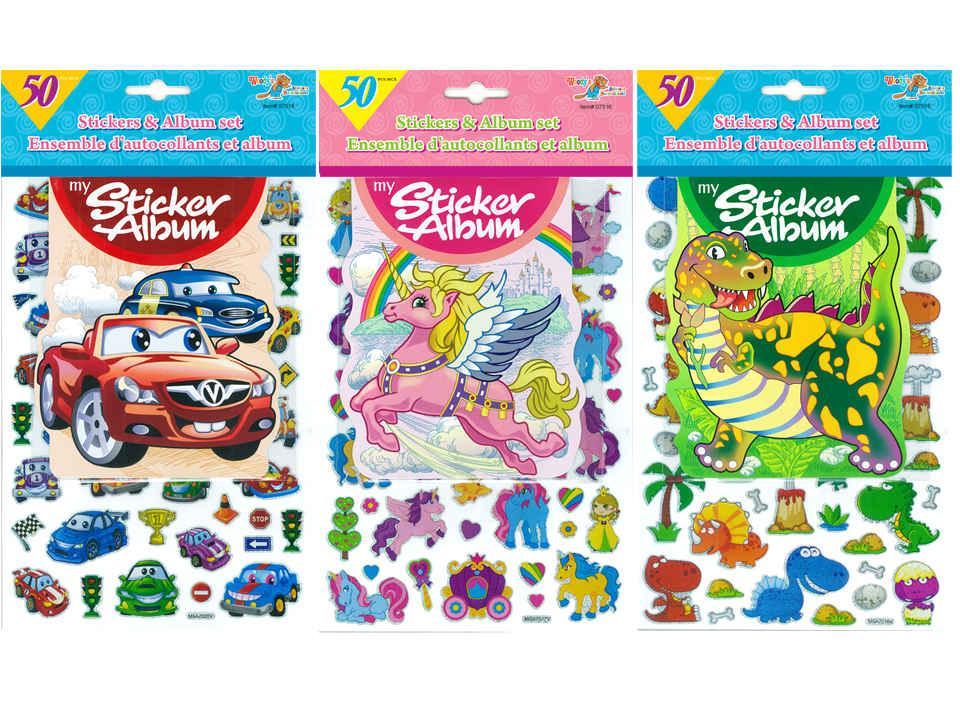 Woody's 50Pc Stickers & Album Set, 3 Styles, pbh, 07515