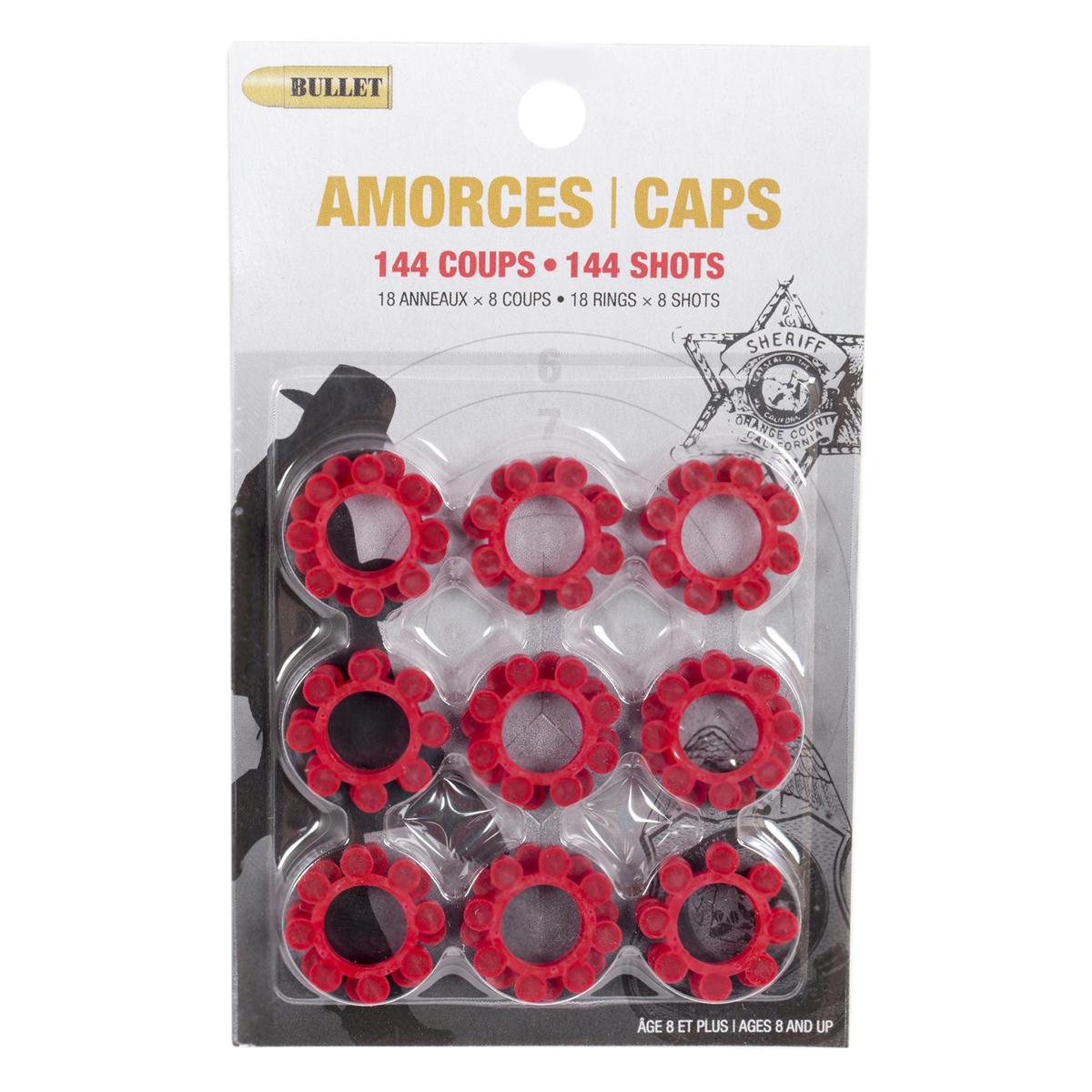 8shot Ring Caps, 18 Rings/card,b/c Total144shot Ring Caps