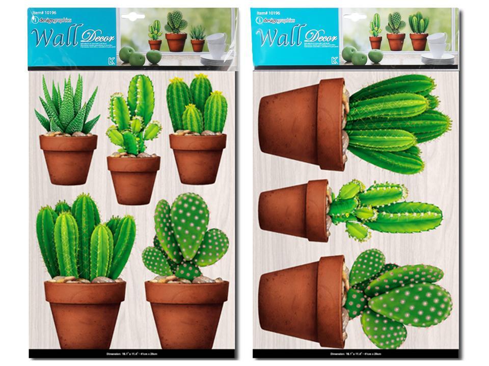iDesign 3D Wall Decals, Cactus, 2asst, PBH