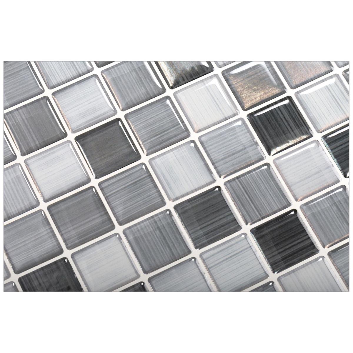 iDesign Wall Decals, Square Tile, Greys/White, 10" x 10", PBH