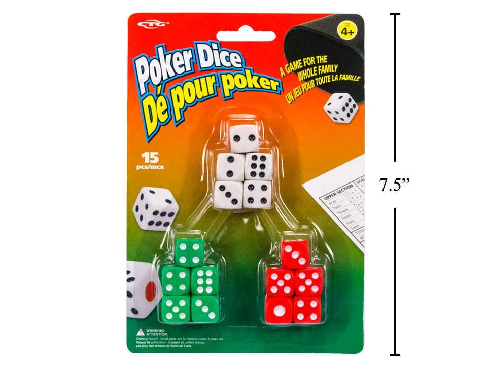 15pc Poker Dice, b/c 15pc Poker Dice, b/c