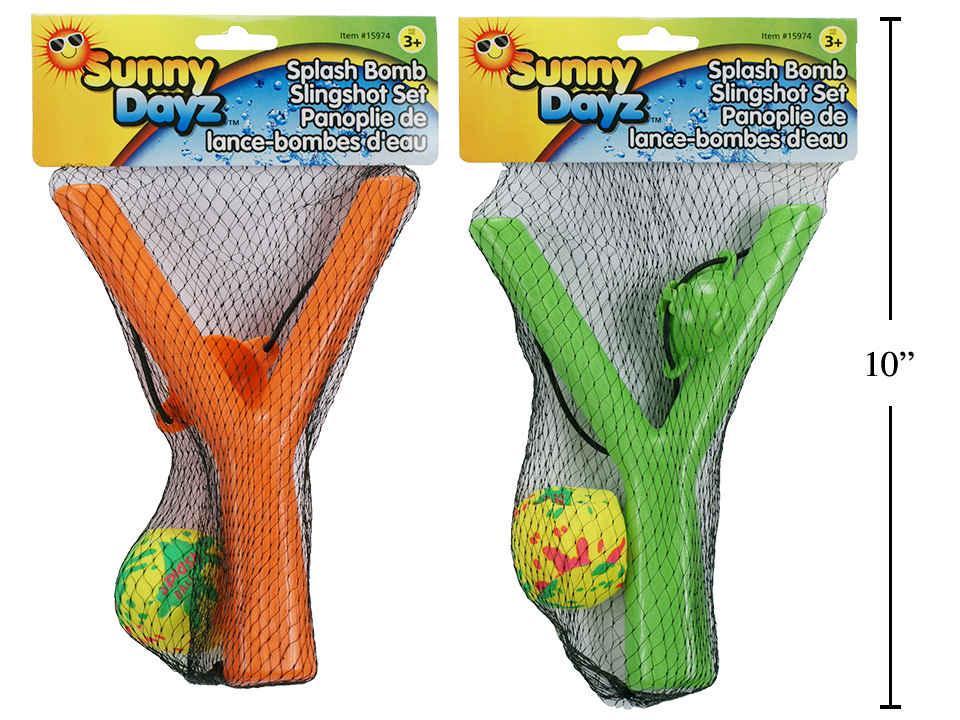 Sunny Dayz Splash Bomb Slingshot Set w/2" Water Bomb Ball, 2/c, h/c