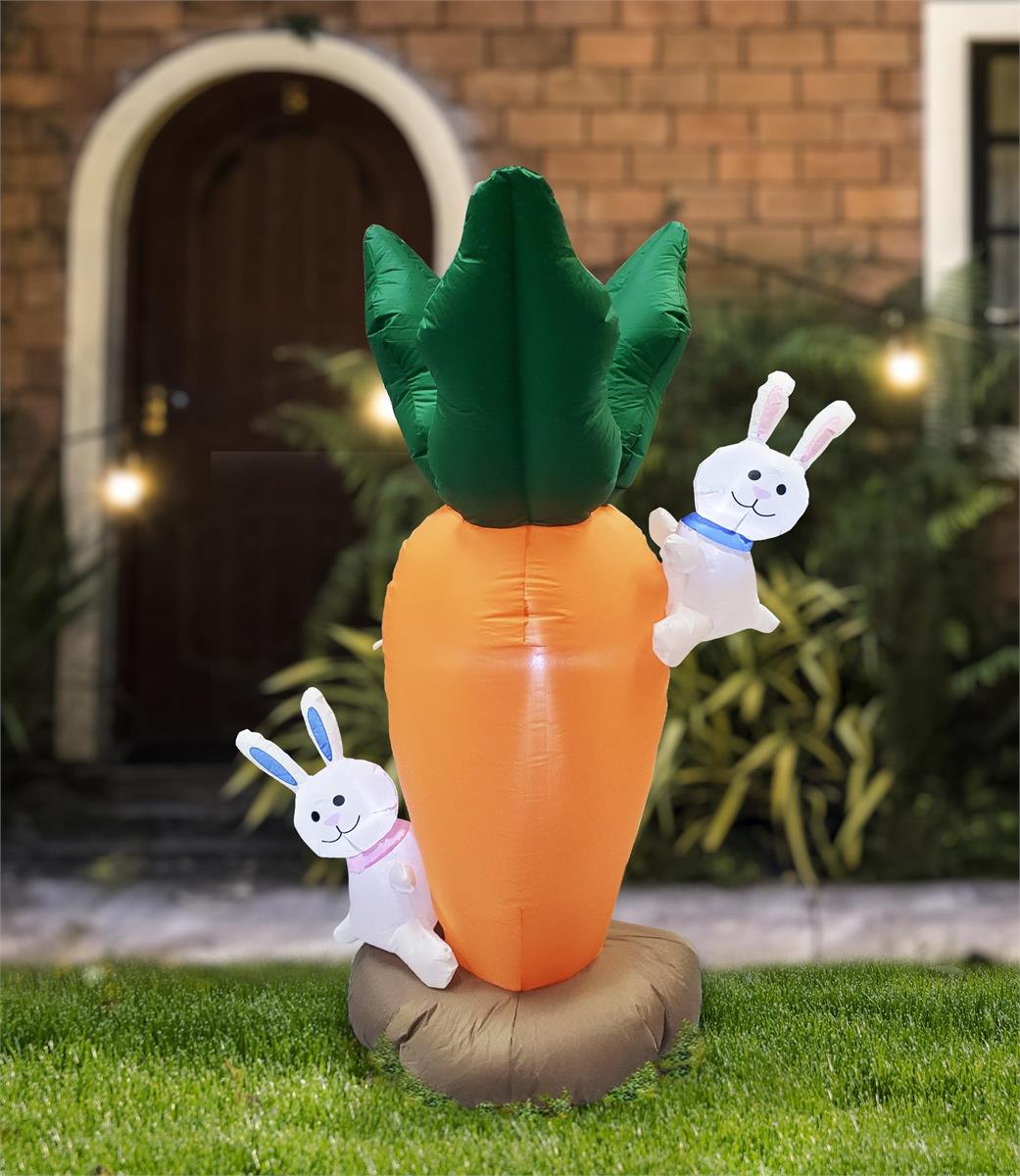Airblown 5ft. Inflatable Carrot w/ Bunnies, w/3 LED Blower, cULus, box