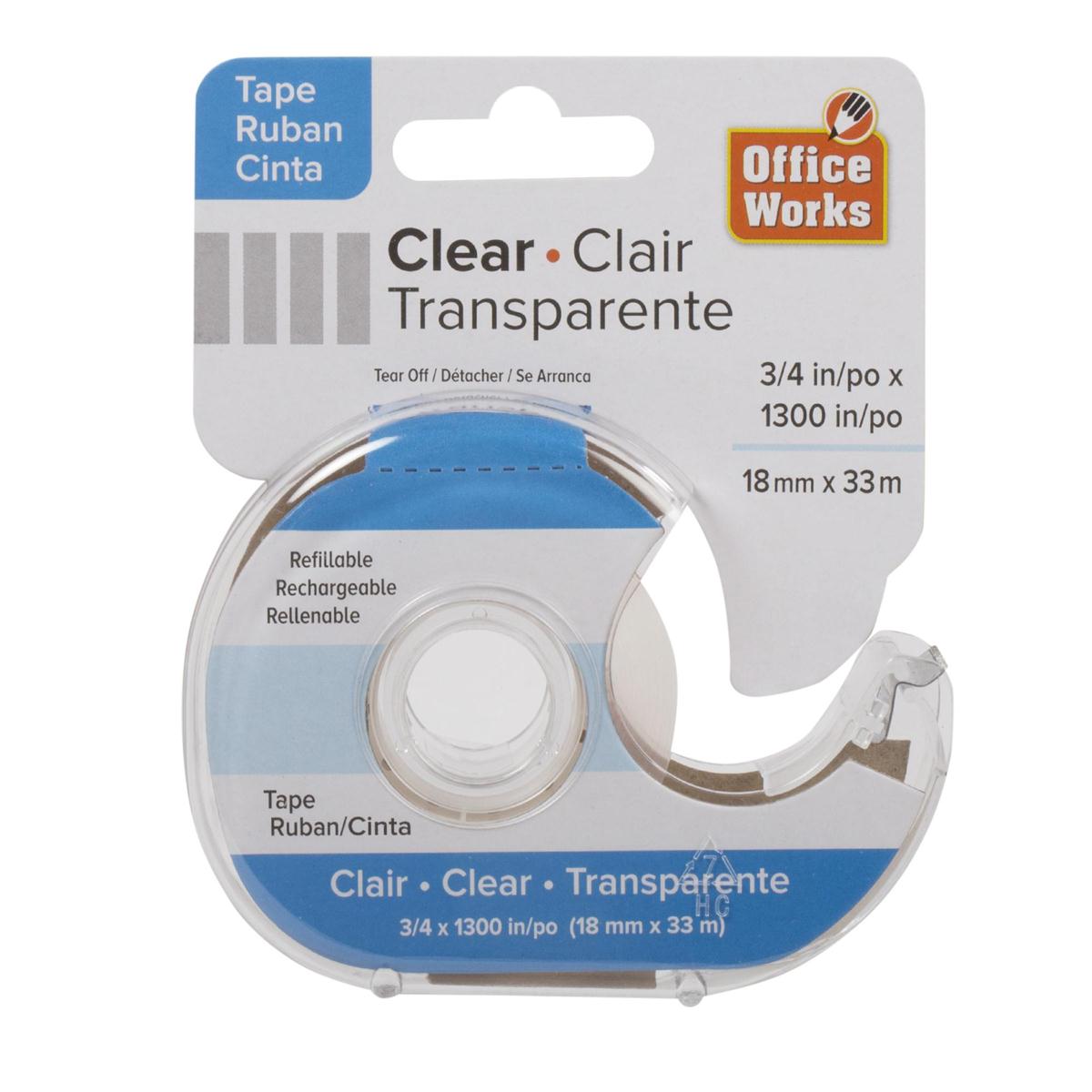 O.WKs. Clear Tape w/Dispenser (3/4" x 1300") (A181163) (HZ)