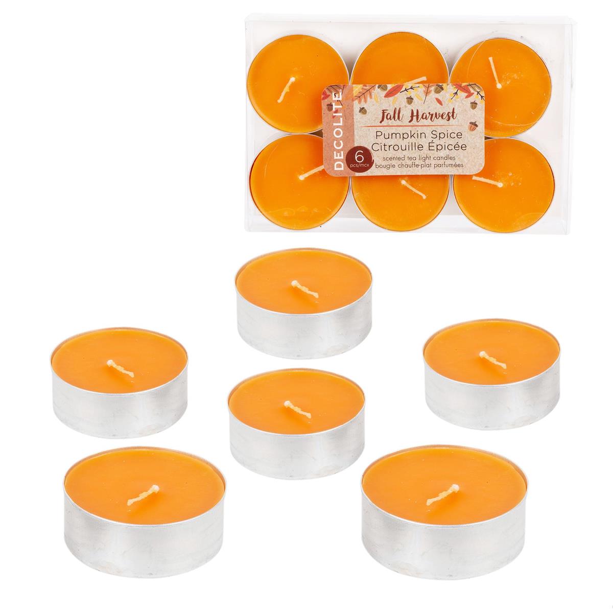 Harvest Set/6 TealightsPumpkin Spice Scent, PET box
