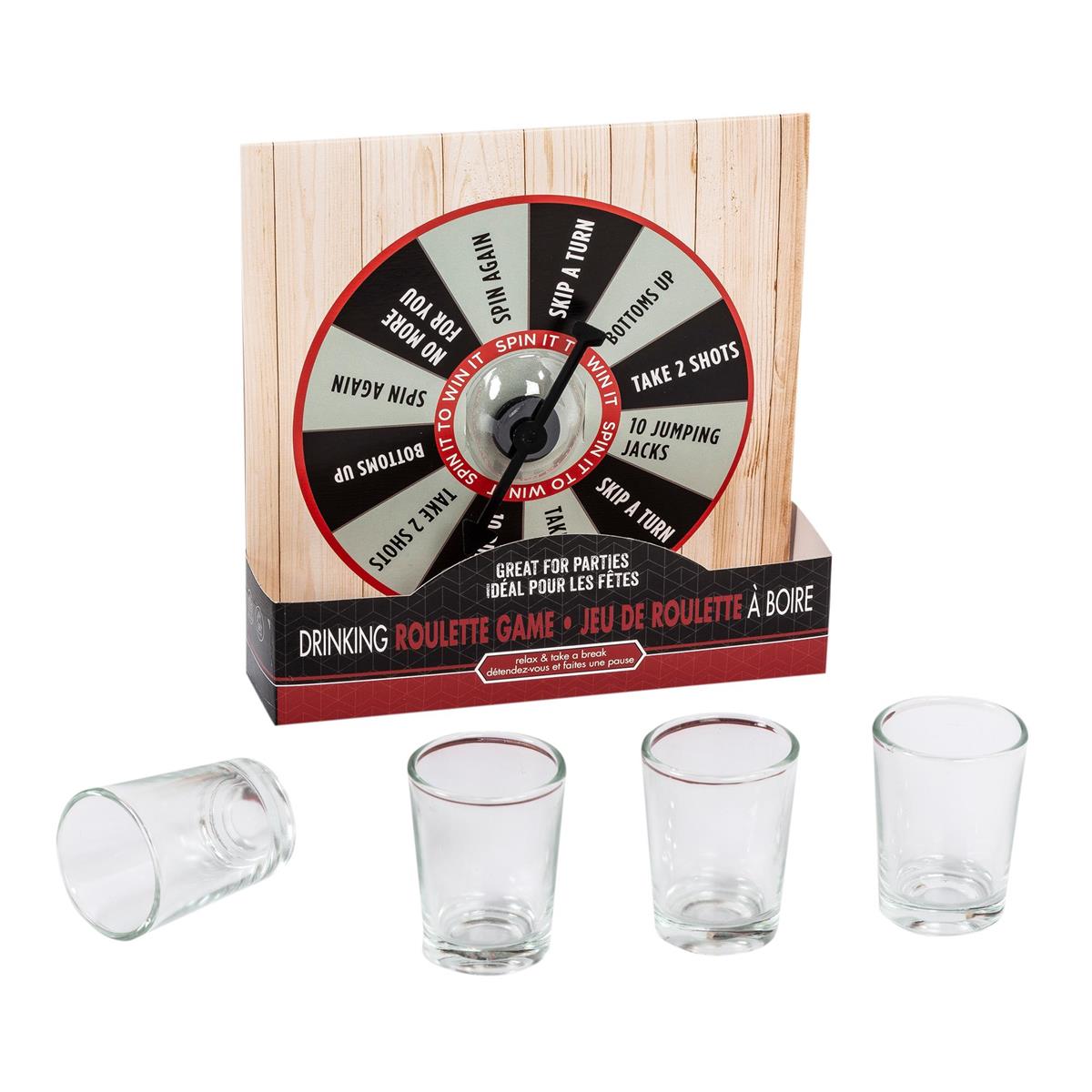 Drinking Roulette Game with 4pcs 1oz. Shot Glasses, pvc box, 12/dsp