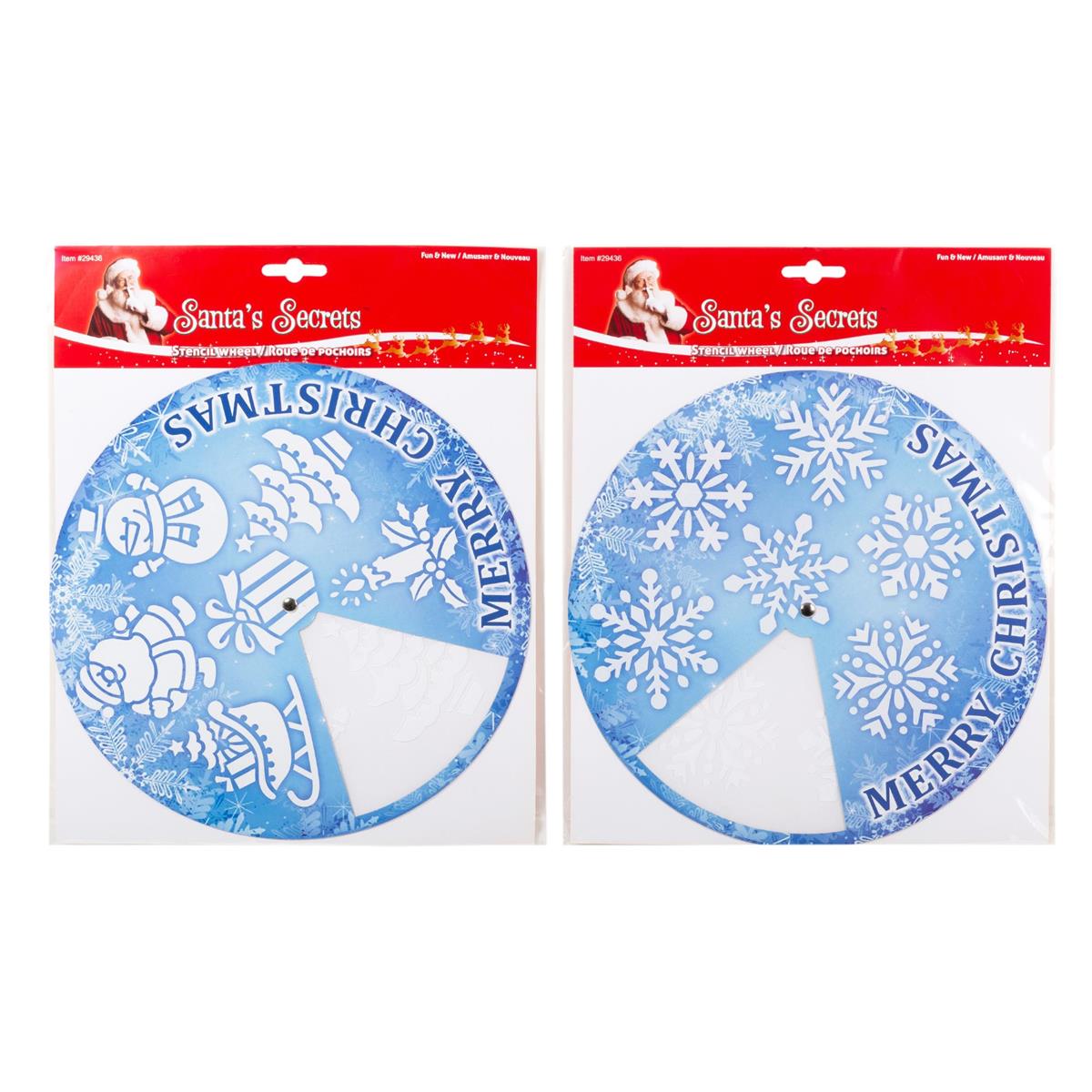 S.Secrets Xmas Stencils Wheel Window Decor, 12.3x10", 2/S, header