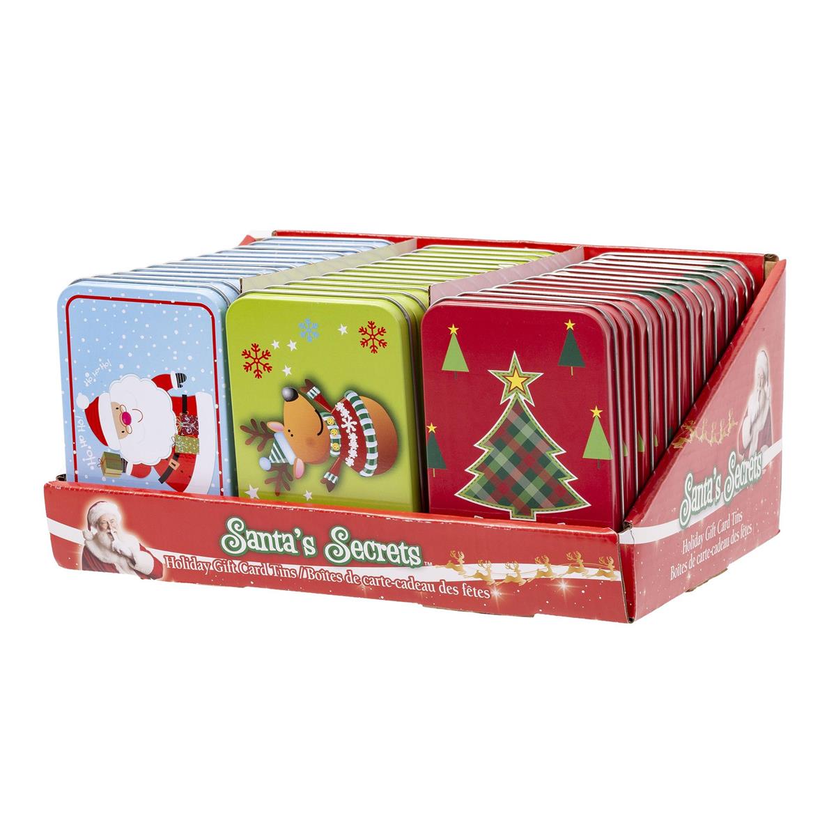 Paper T. Xmas Tin Gift Card Holder w/Gift Card, 3/s, 36/dsp, 4.5"x 3"