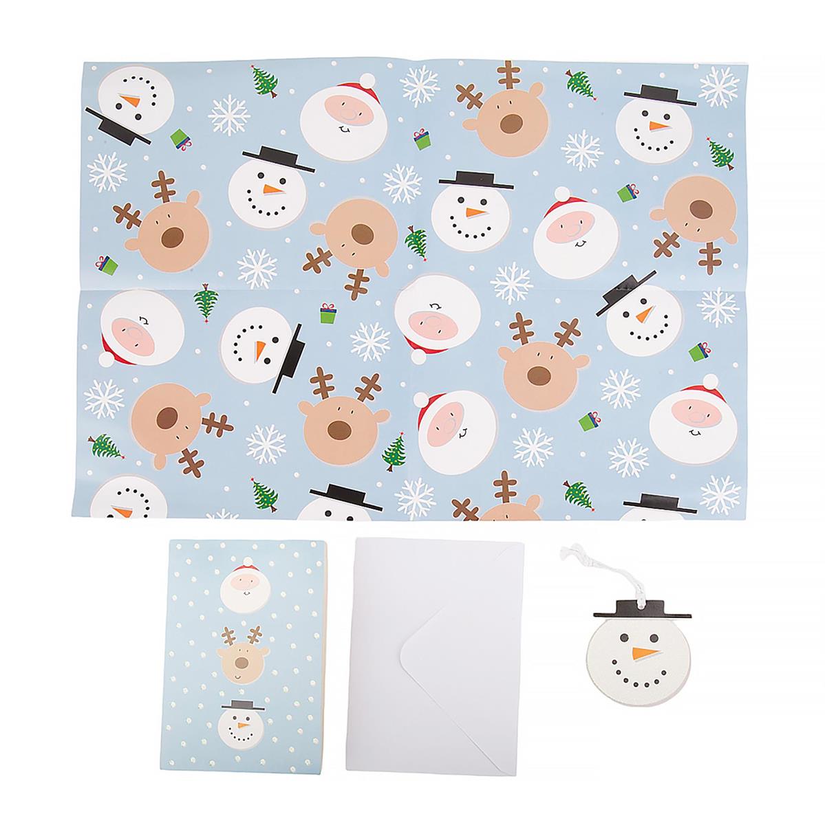 Paper T. Wrap & Go Set, Gift Wrap + Card, 28"x28", 2/s, opp bag