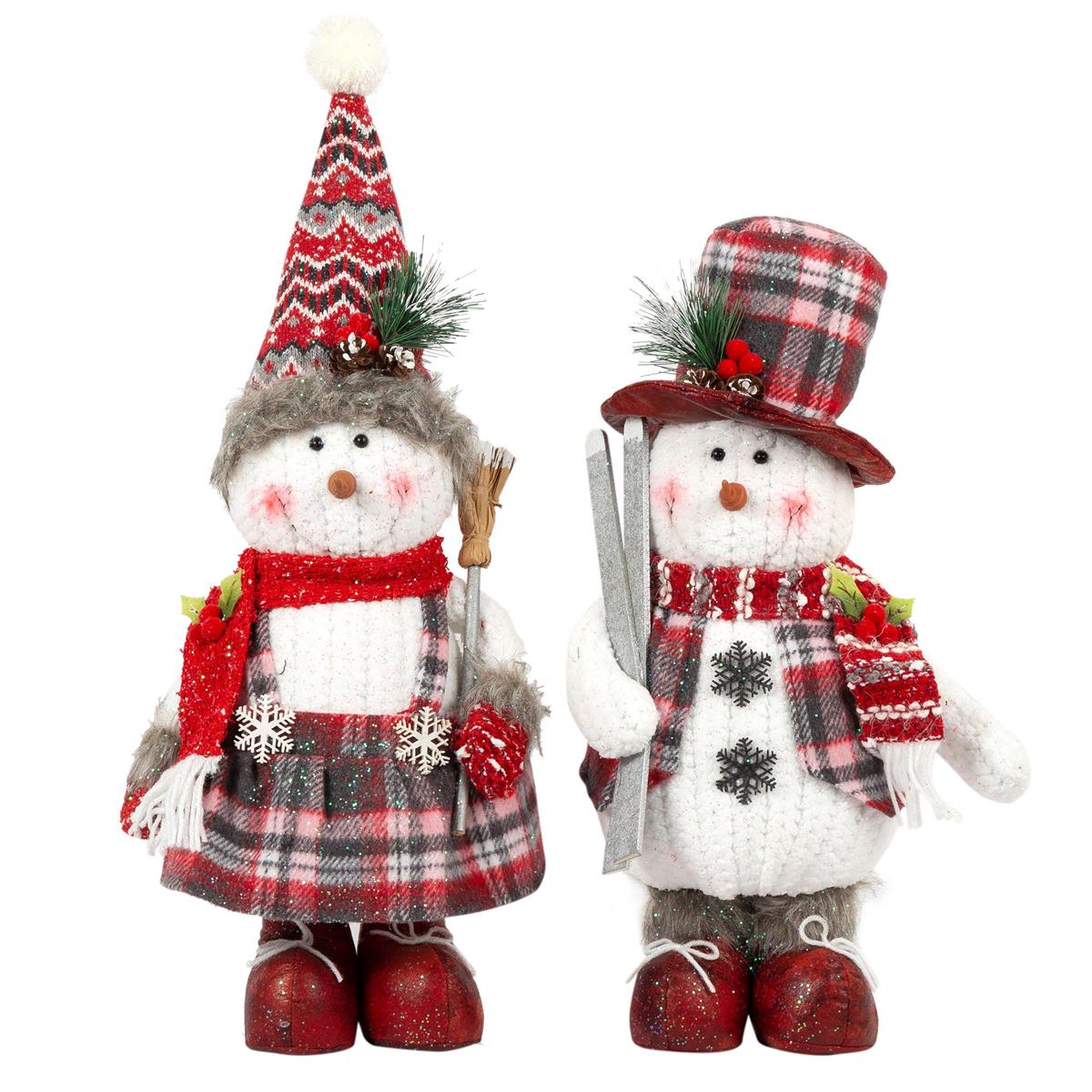 Deco N. 15"H Standing Snowman DÃ©cor , 2/S, cht