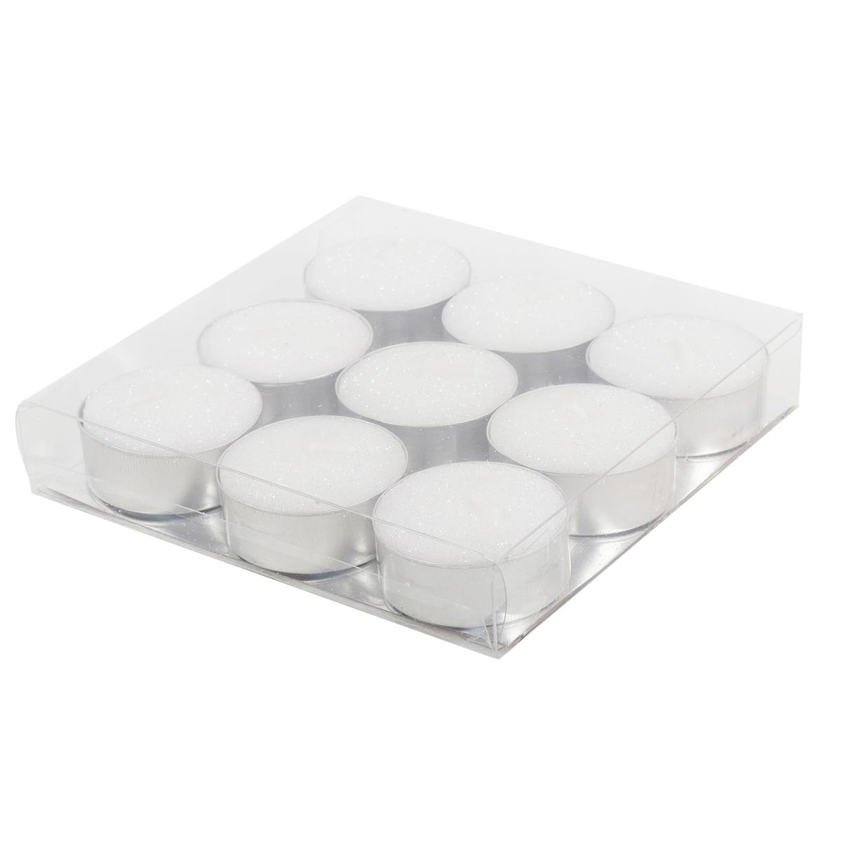 Enlighten 9pk Shimmer White Tealight Candles, pvc box