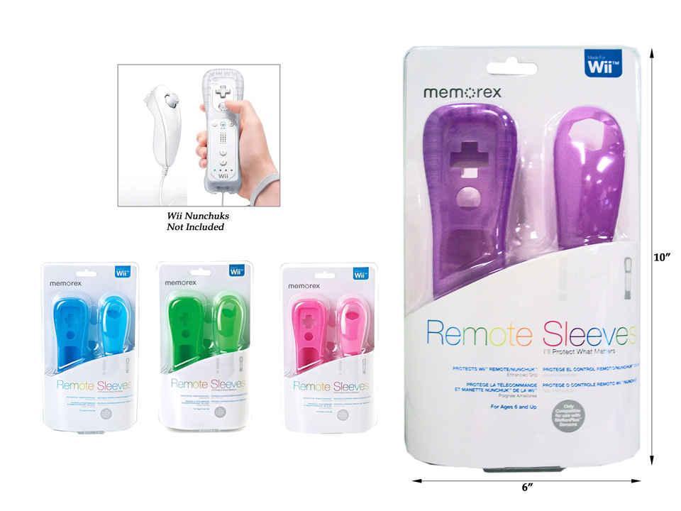 Memorex Remote Sleeve for Wii with motion plush and nunchuk, Asst. Col