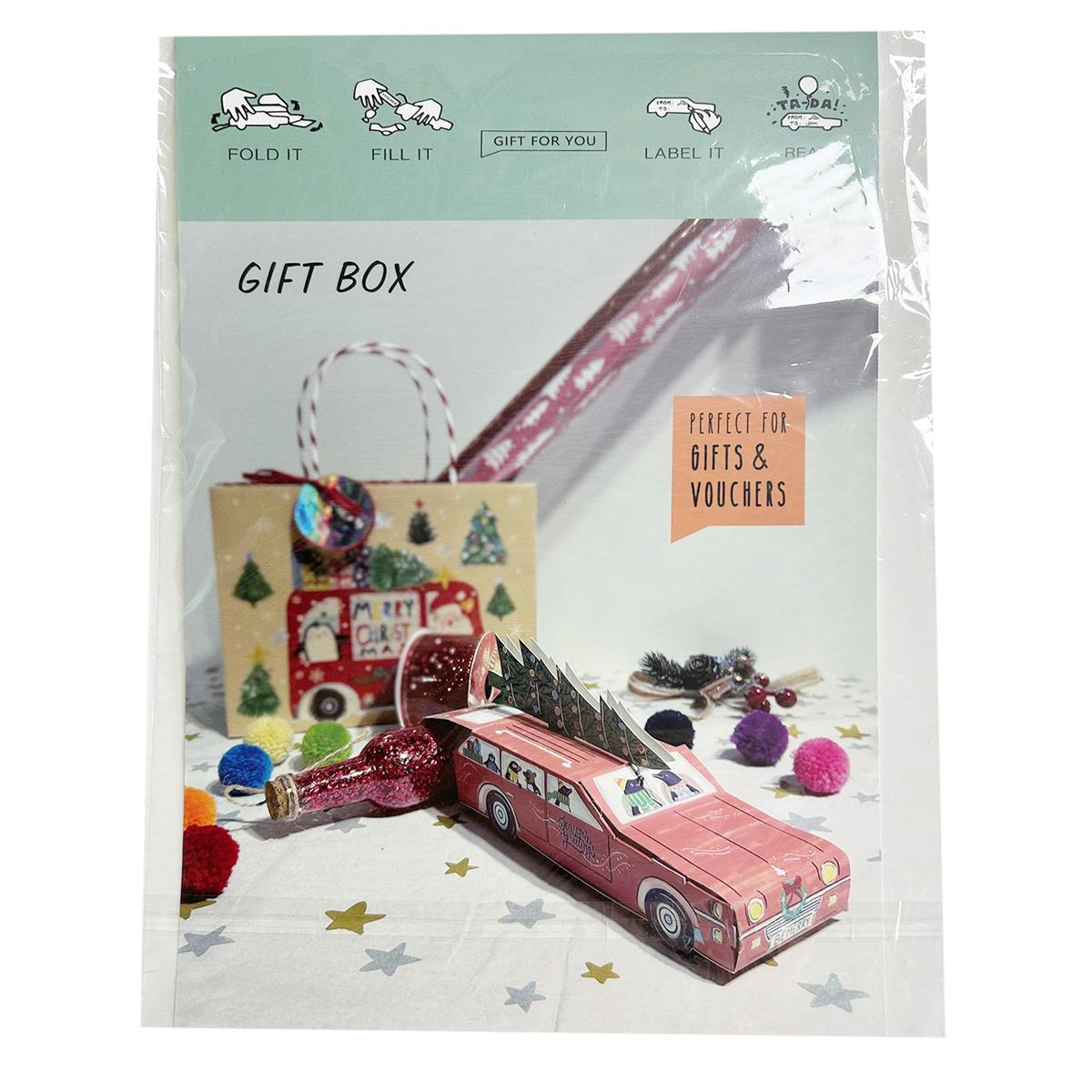 Paper T. 2pc Novelty Xmas Gift Box Station Wagon, opp bag
