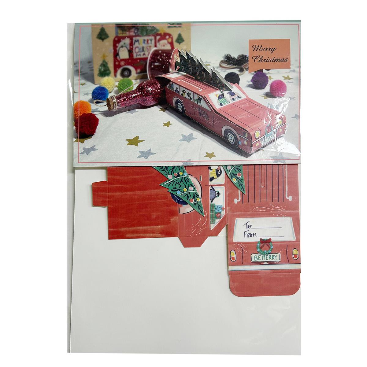 Paper T. 2pc Novelty Xmas Gift Box Station Wagon, opp bag