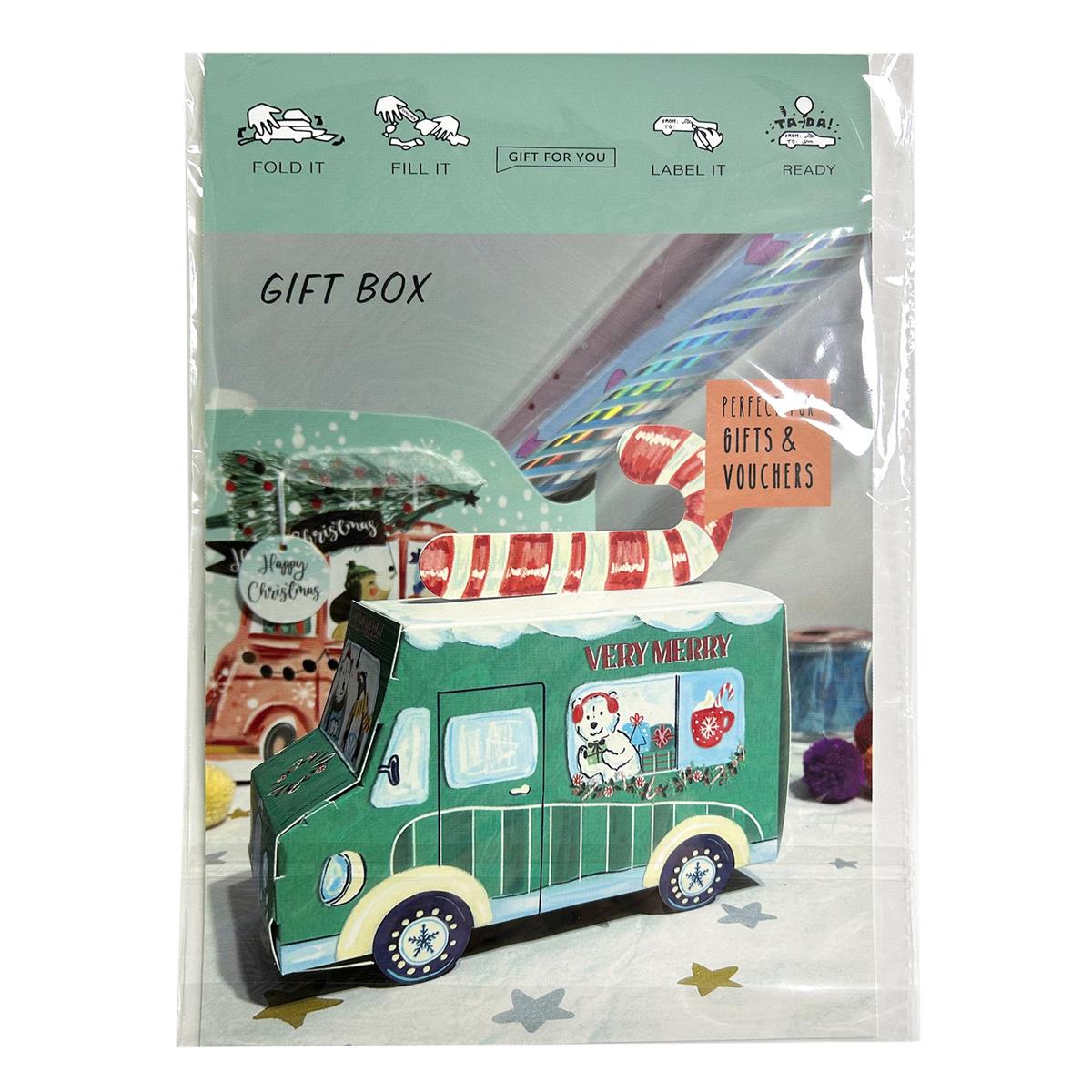 Paper T. 2pc Novelty Xmas Gift Box , Van, opp bag