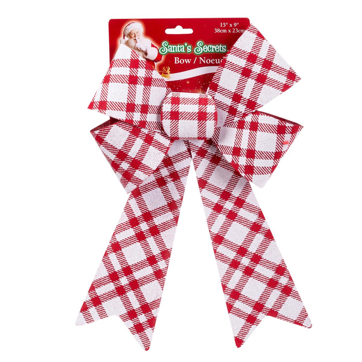 S.Secrets Plaid Faux Burlap PVC Bow 9"x15", t.o.c.
