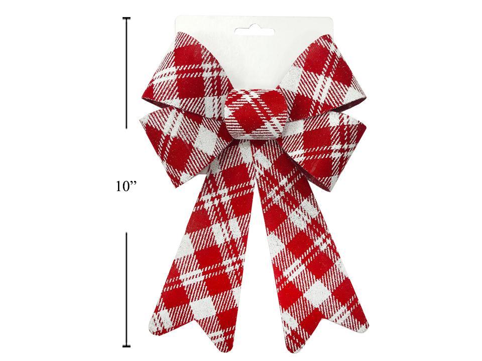 S.Secrets Plaid Faux Burlap PVC Bow, 6"x10", t.o.c.