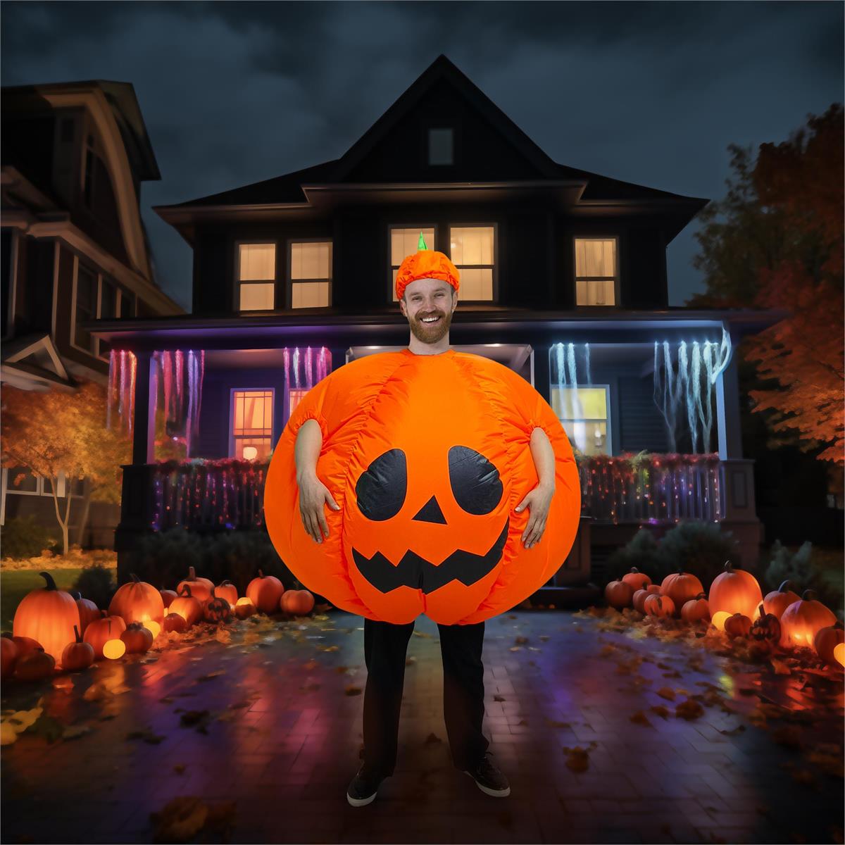 G.Ghouls 3ft Airblown Inflatable Pumpkin Costume, Box