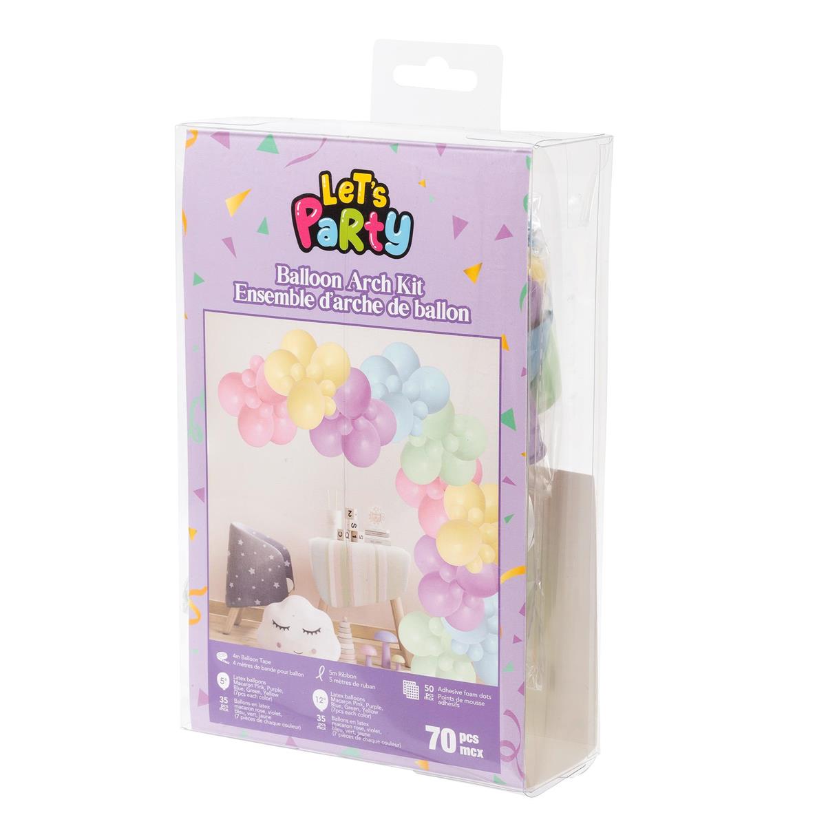 70pcs Pastle Balloon Arch Kit, W/4m balloon tape and 50 glue dots,