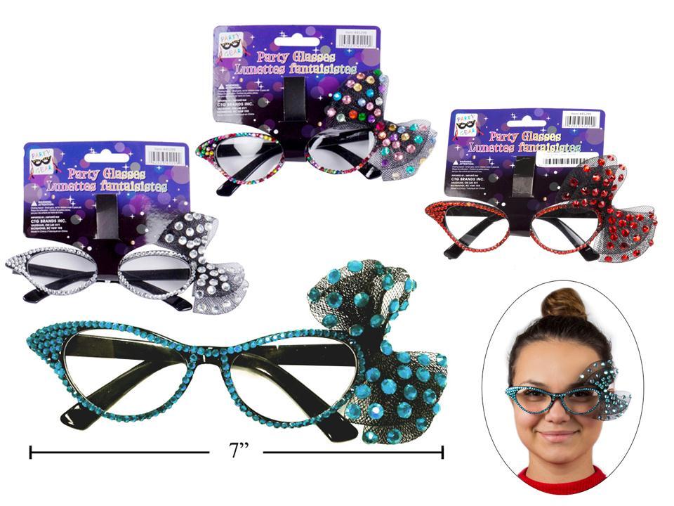 Sparkling Party Glasses, 4 Asstd colours, t.o.c.