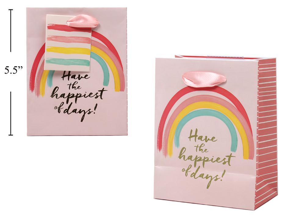 Paper T., Small Gift Bag, Rainbow, Matte/HS,