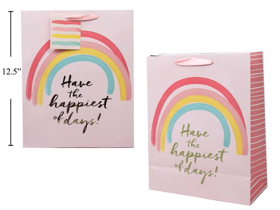 Paper T., Large Gift Bag, Rainbow, Matte/HS,