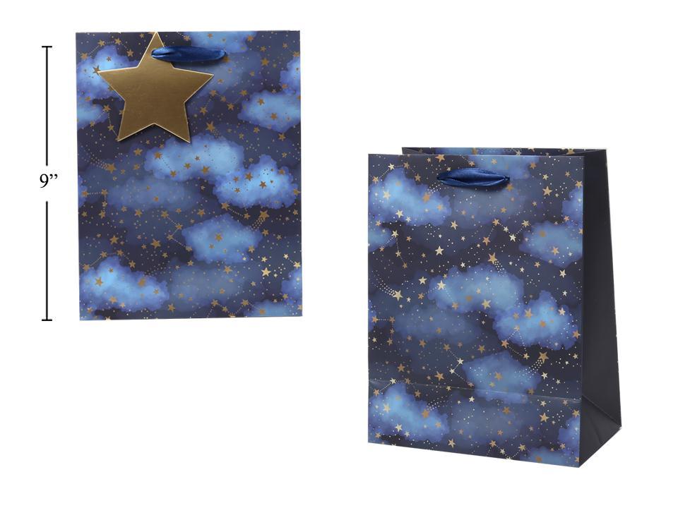 Paper T., Medium Gift Bag, Starry Night, Matte/HS,