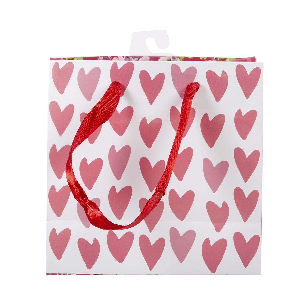 Paper T., Small Gift Bag, Hearts, Matte, 157GSM,