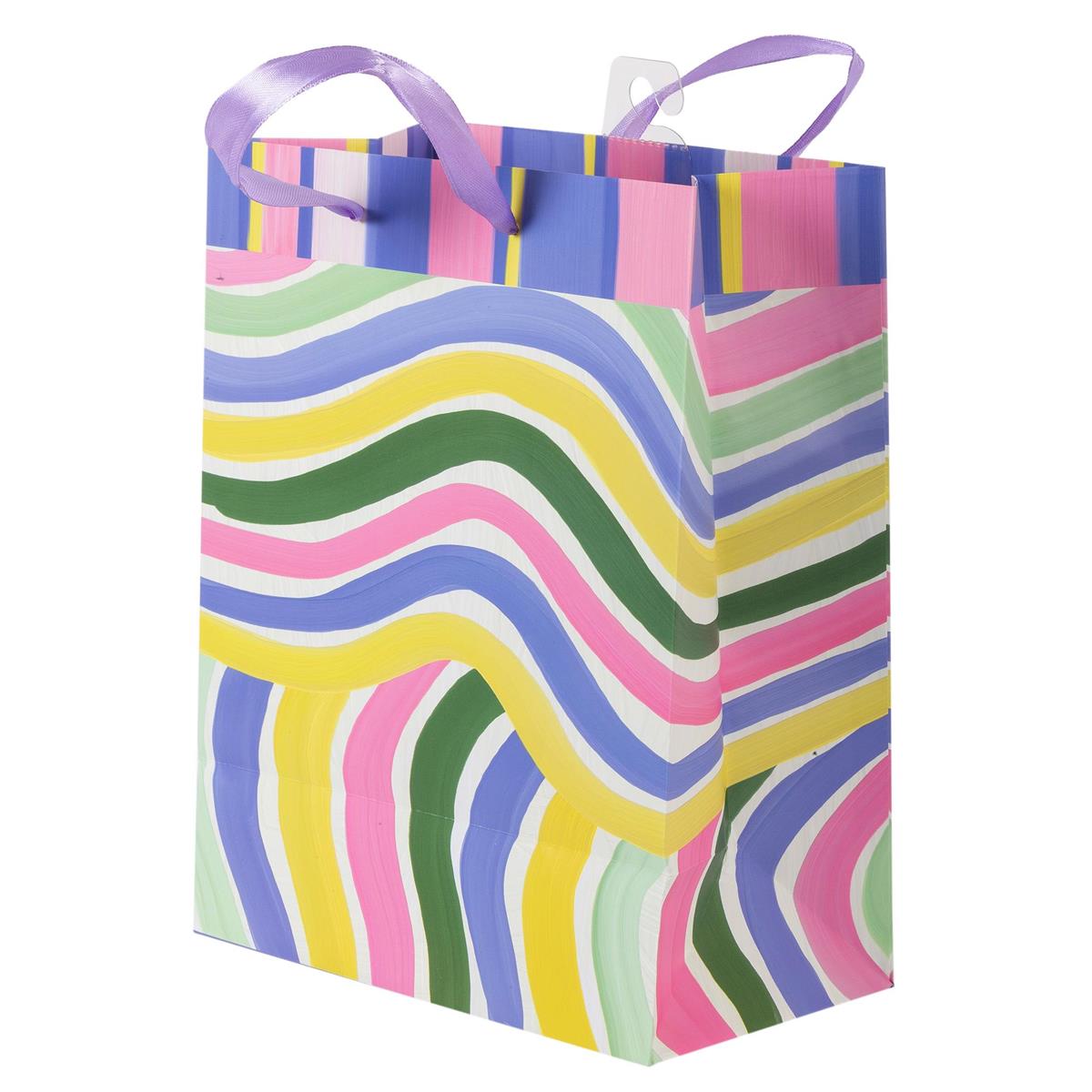 Paper T., Medium Gift Bag, Wavy Lines, Matte 157GSM, Tag +jhook