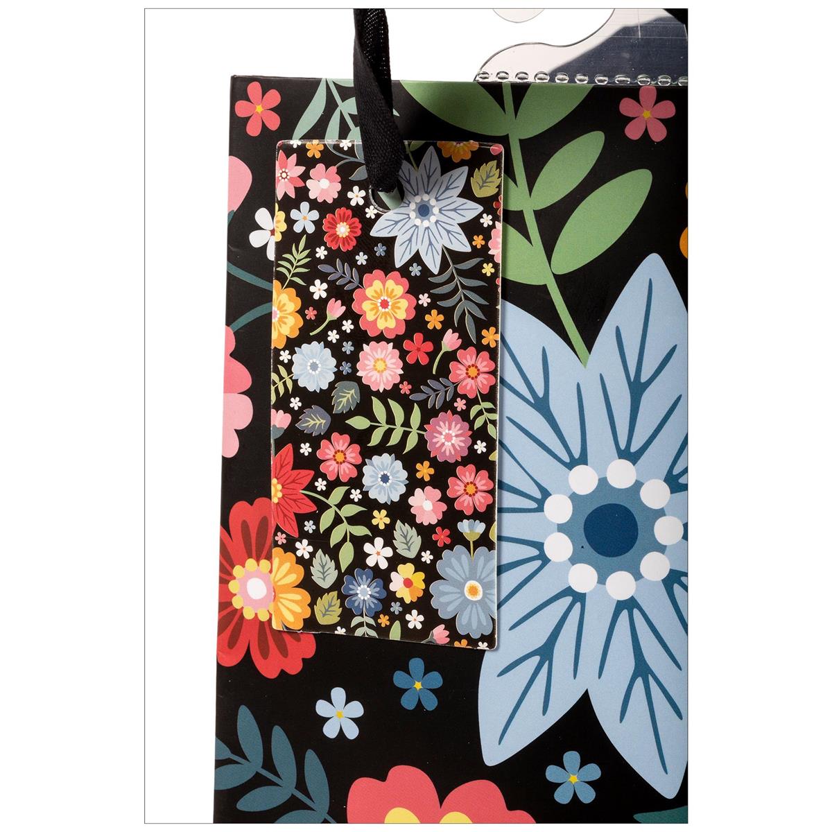Paper T., Bottle Gift Bag, Floral, Matte 157GSM, Tag +jhook