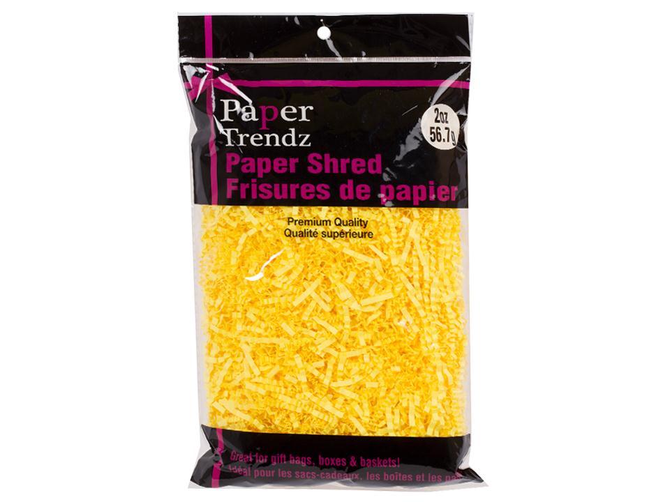 2oz Crinkle Paper Shred, Yellow, printed polybag