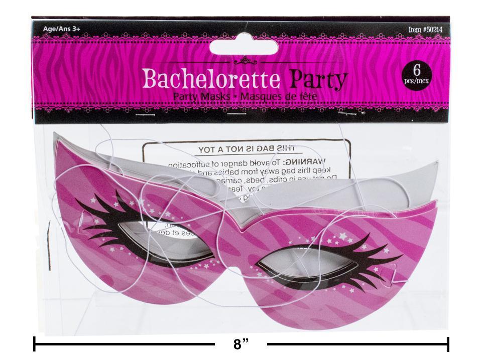 6pcs Bachelorette Masks, Opp w Header
