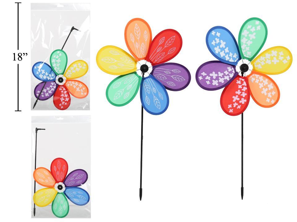 MultiColour Garden Pinwheel, 10"x 23", 2asst., pbh