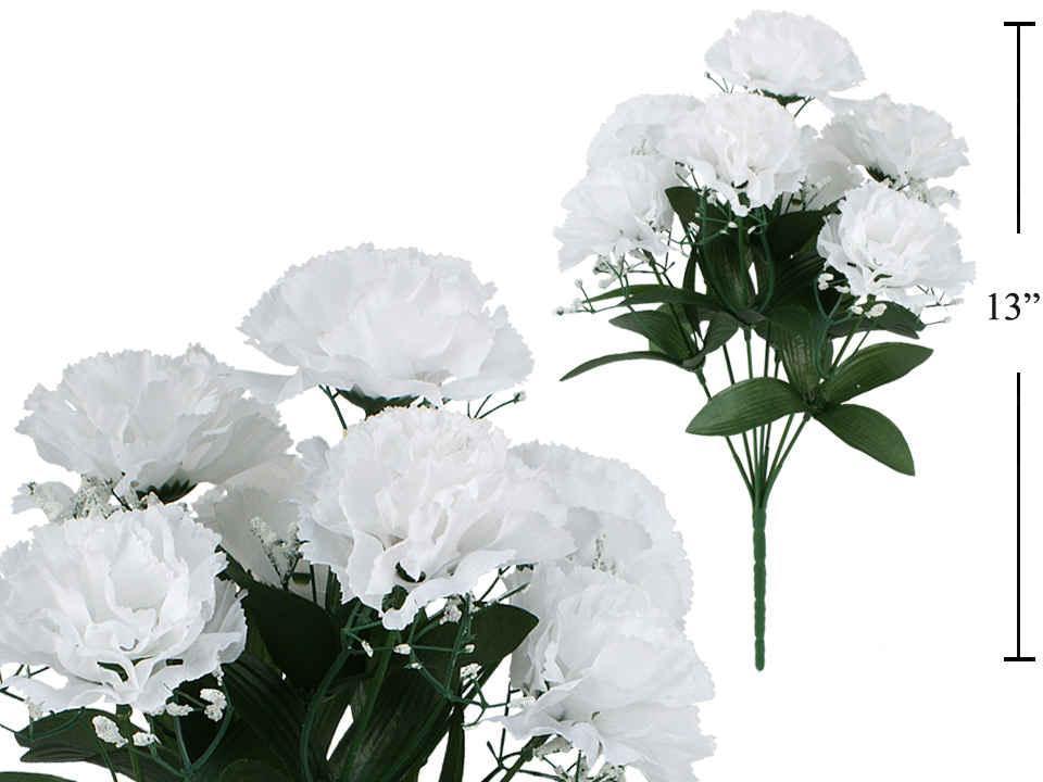 Carnations w/Baby Breath, White
