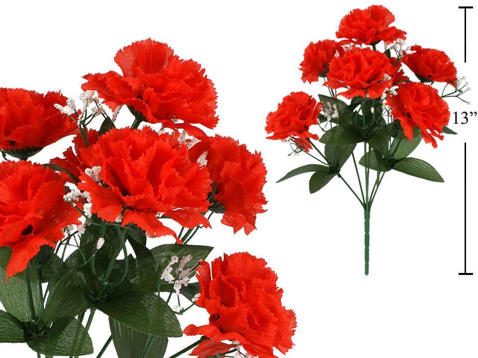 Carnations w/Baby Breath, Red