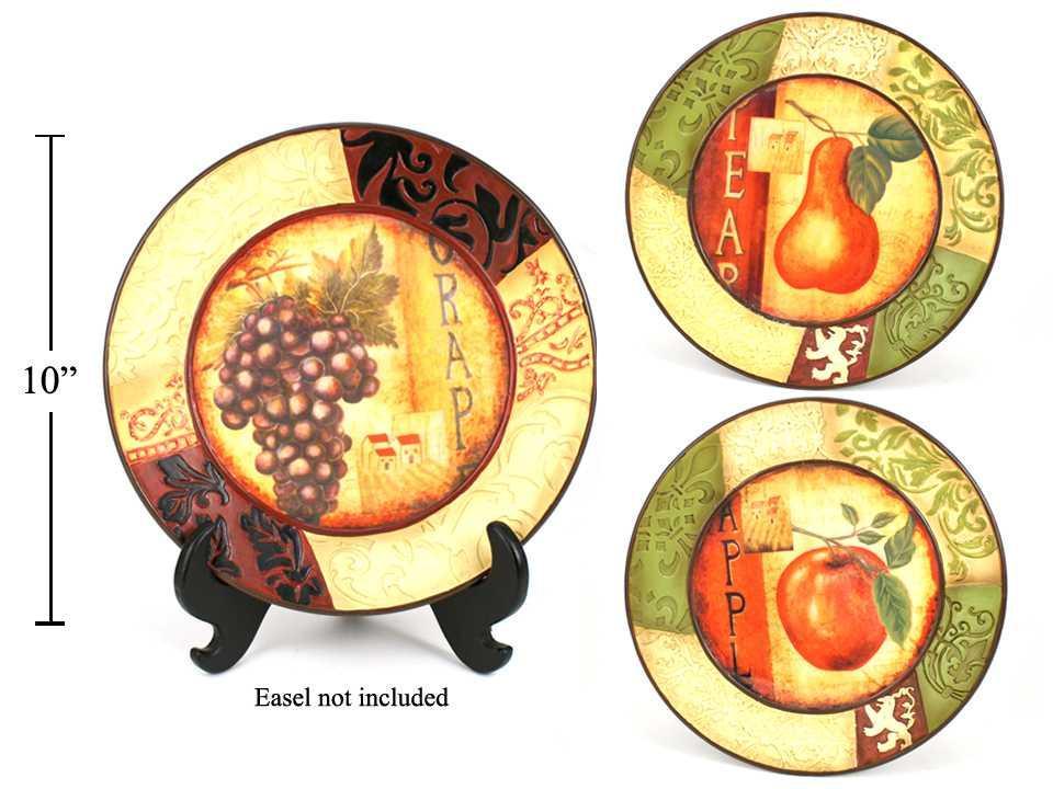 Memories 10"w Crafted Fruit Plate Decoration, 3 styles