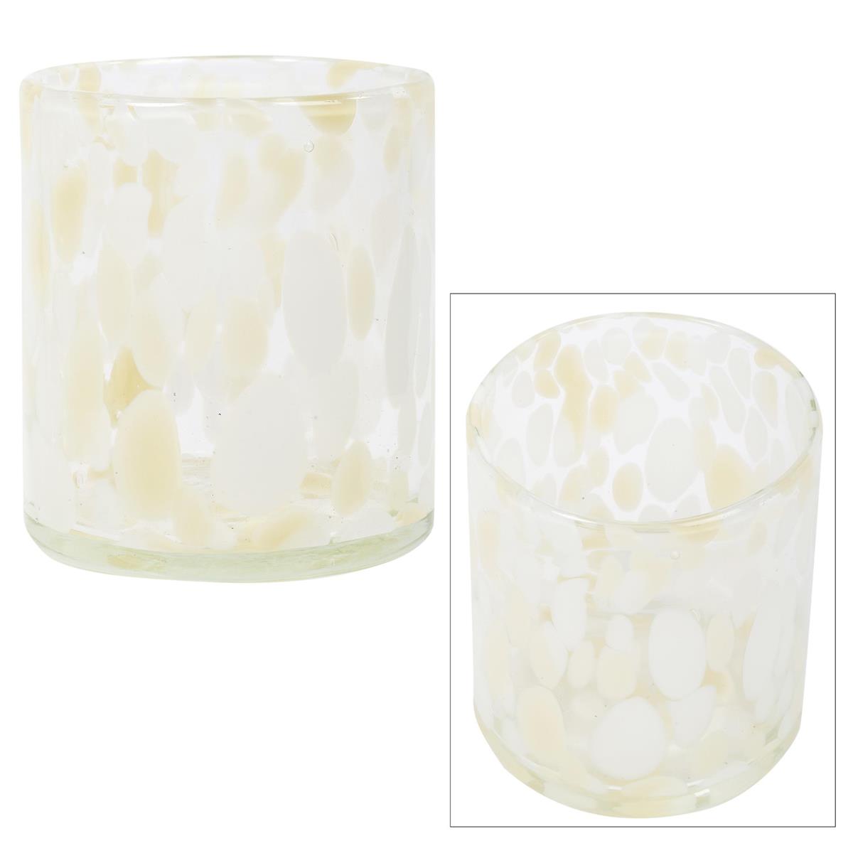 Bubble Glass Candle Holder, 4"D x 4"H